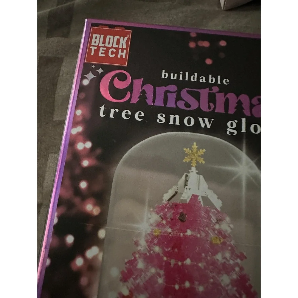 Block Tech Christmas Tree Snow Globe 283pcs Battery‎ Lights 8+ Building Set New